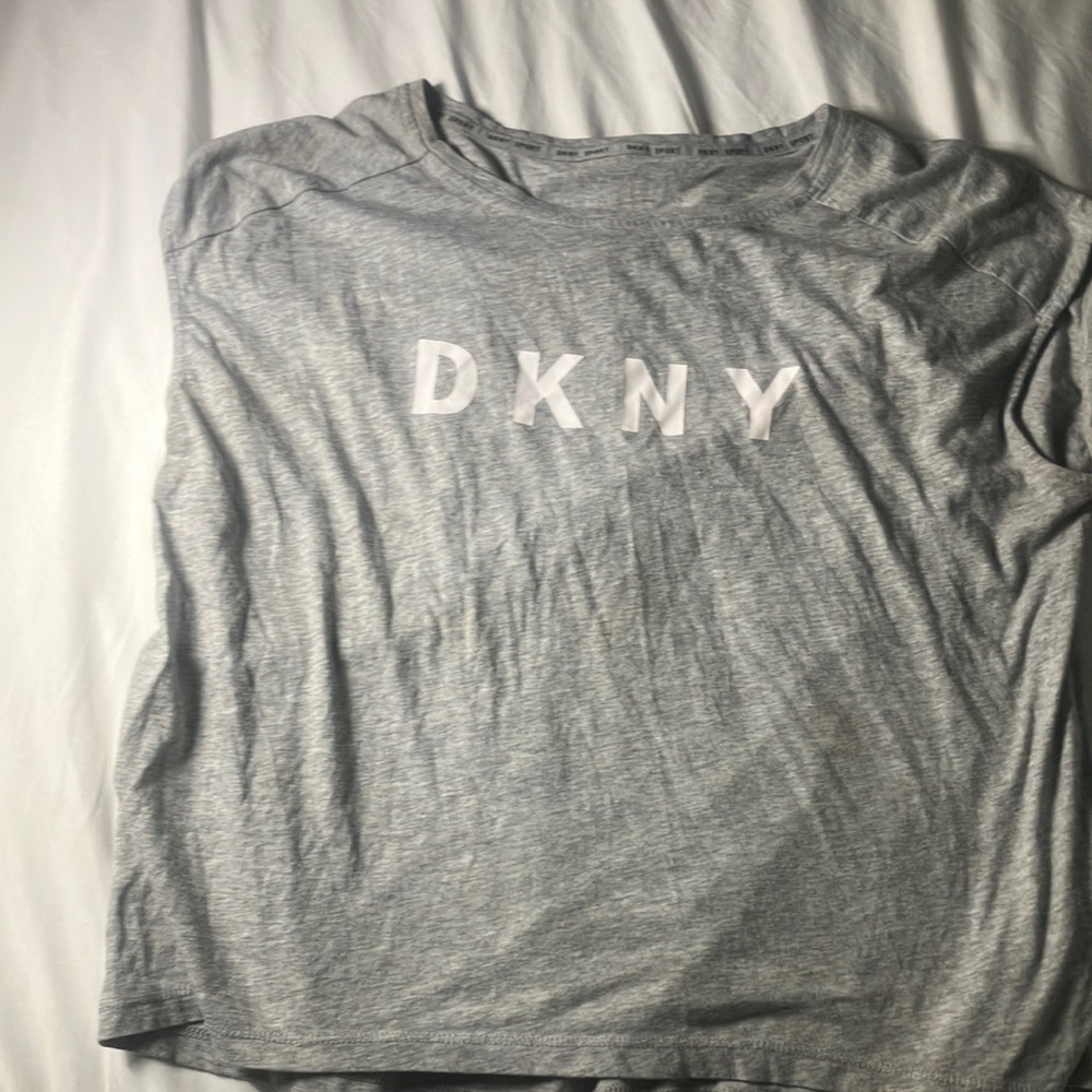 DKNY Heather Gray Logo Tee